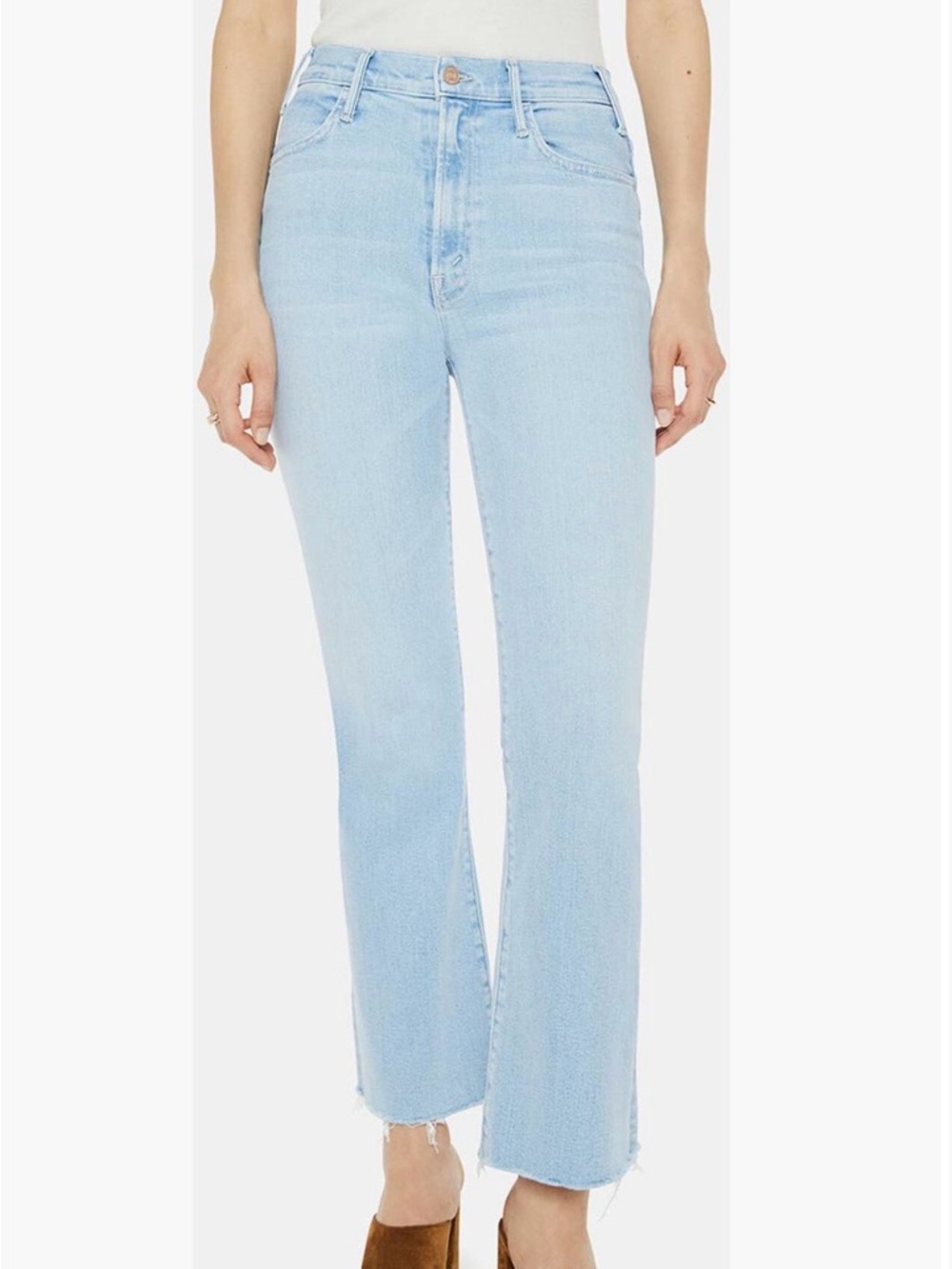 MOTHER The Hustler Frayed Ankle Jeans